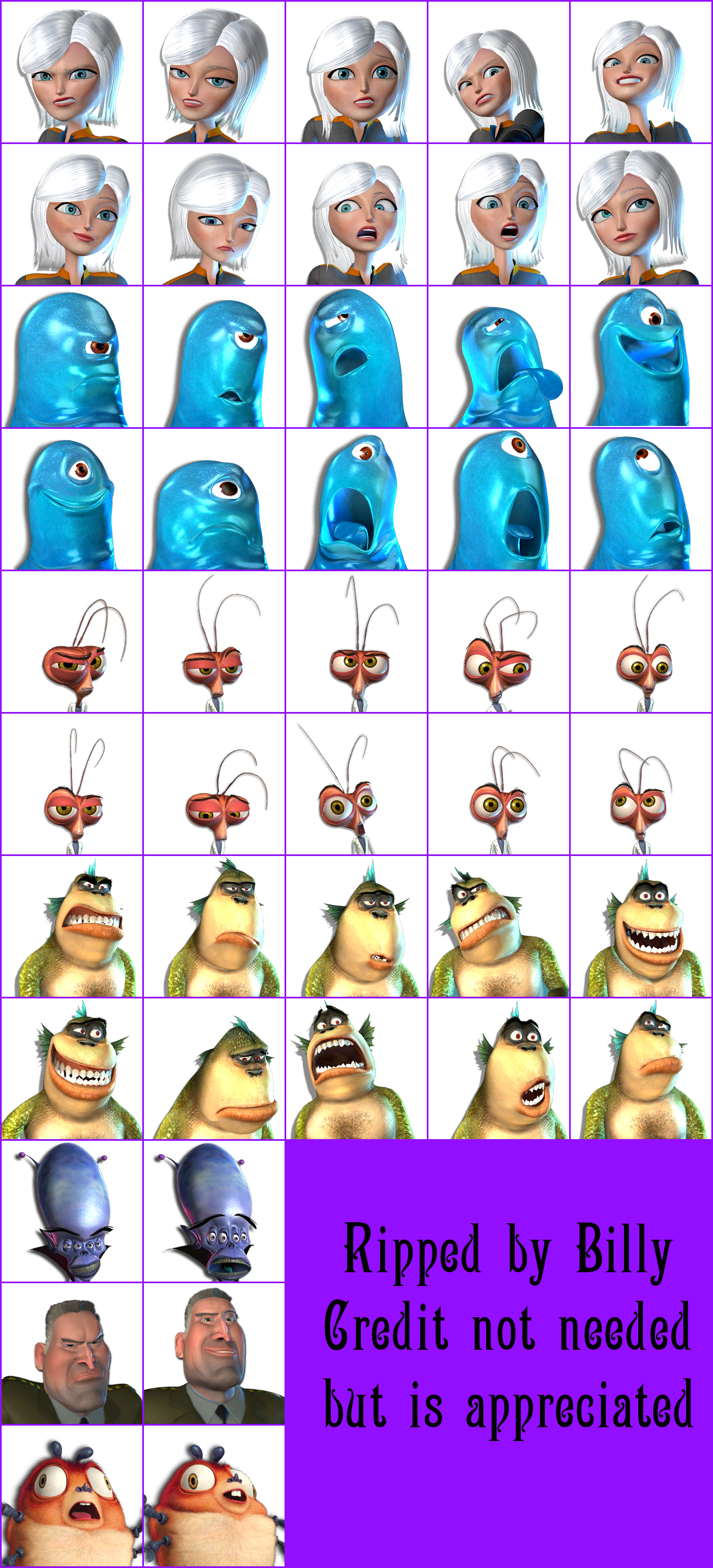 Monsters vs. Aliens - Dialogue Portraits