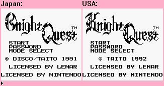 Knight Quest - Title Screen