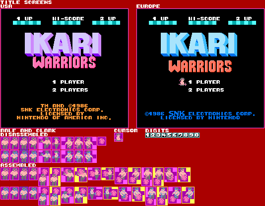 Ikari Warriors - Title Screens (USA / EU)