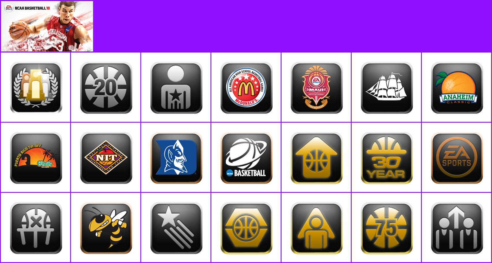 NCAA Basketball 10 - Trophy Banner & Icons