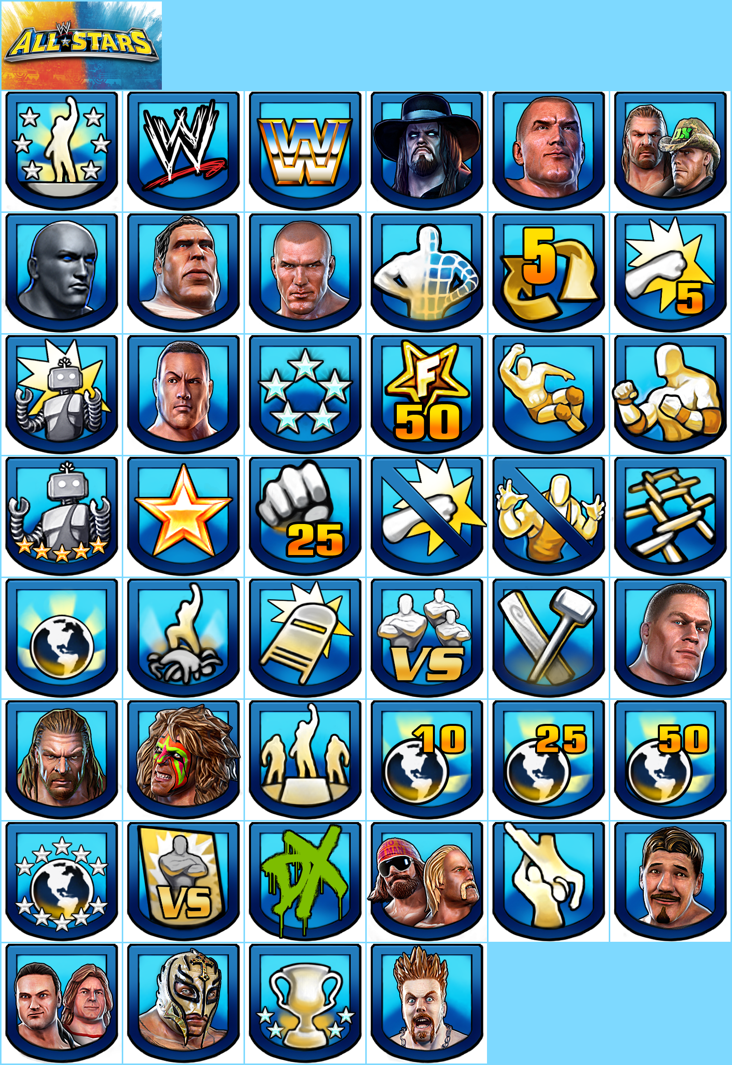 WWE All Stars - Trophy Banner & Icons