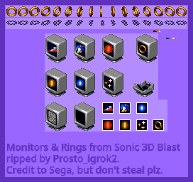 Sonic 3D Blast / Flickies' Island - Rings & Monitors