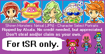 Shiren Monsters: Netsal (JPN) - Character Select Portraits