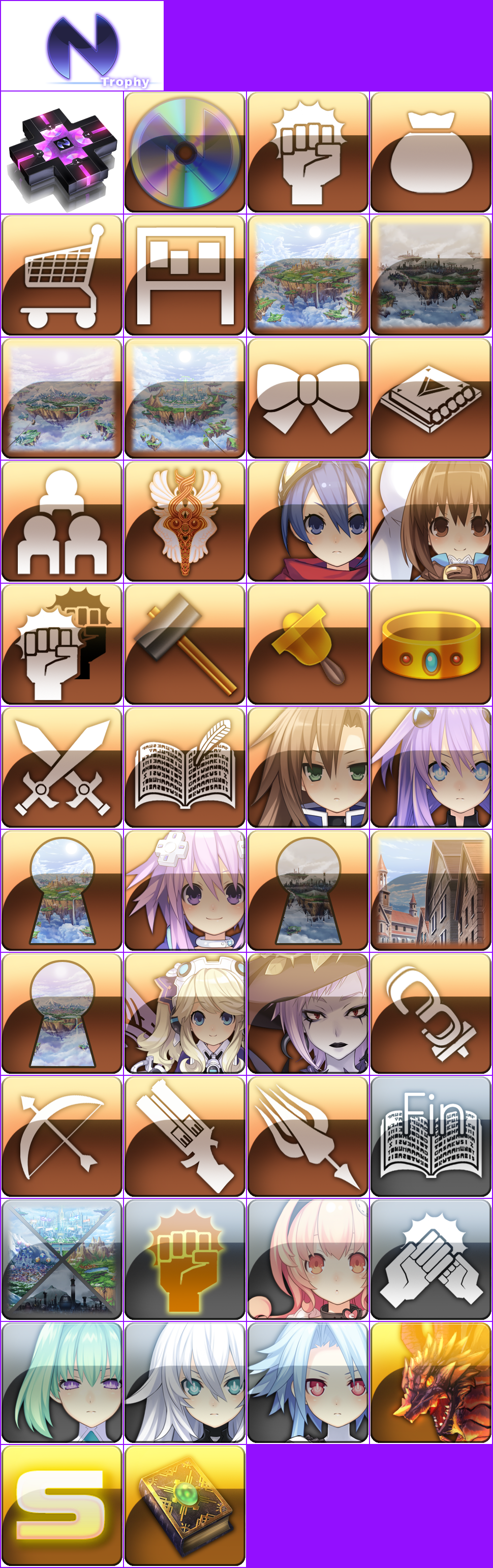 Hyperdimension Neptunia - Trophy Banner & Icons