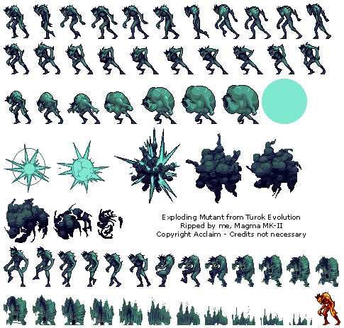 The Spriters Resource - Full Sheet View - Turok Evolution - Exploding ...