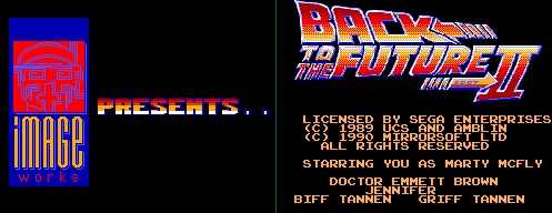 Back To The Future Part II - Title Screen