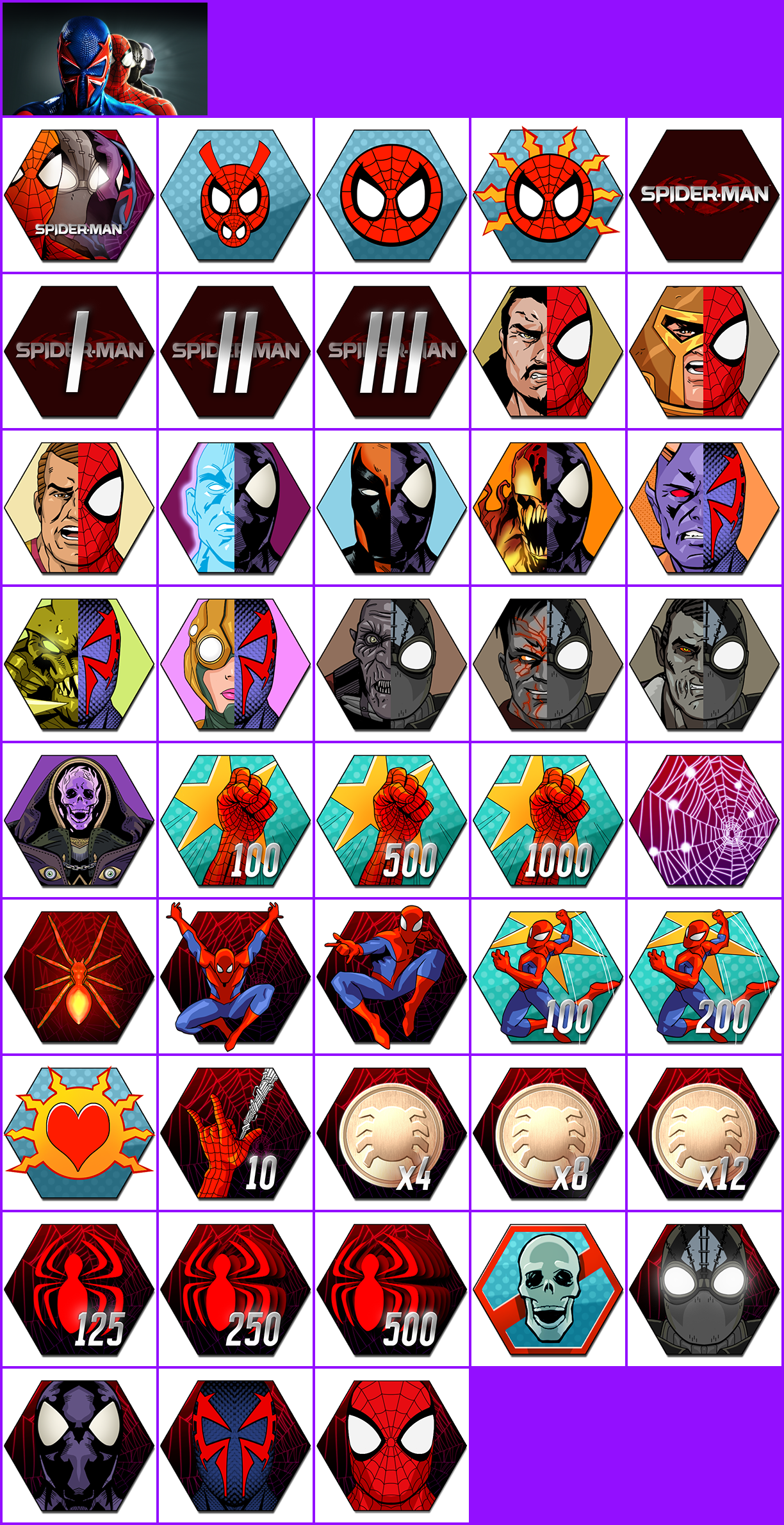 Spider-Man: Shattered Dimensions - Trophy Banner & Icons