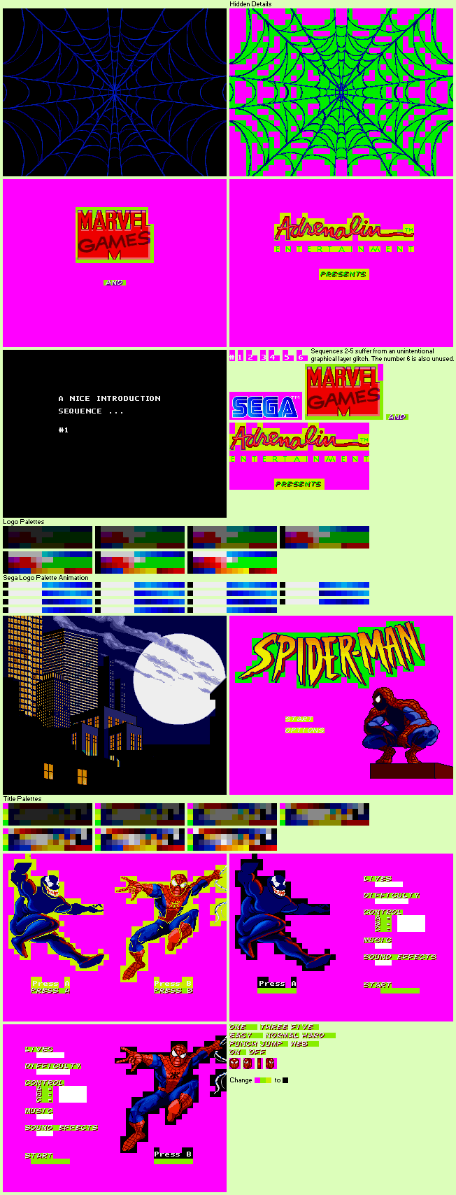 Spider-Man: The Animated Series - Start Screens & Title Screen (Prototype)