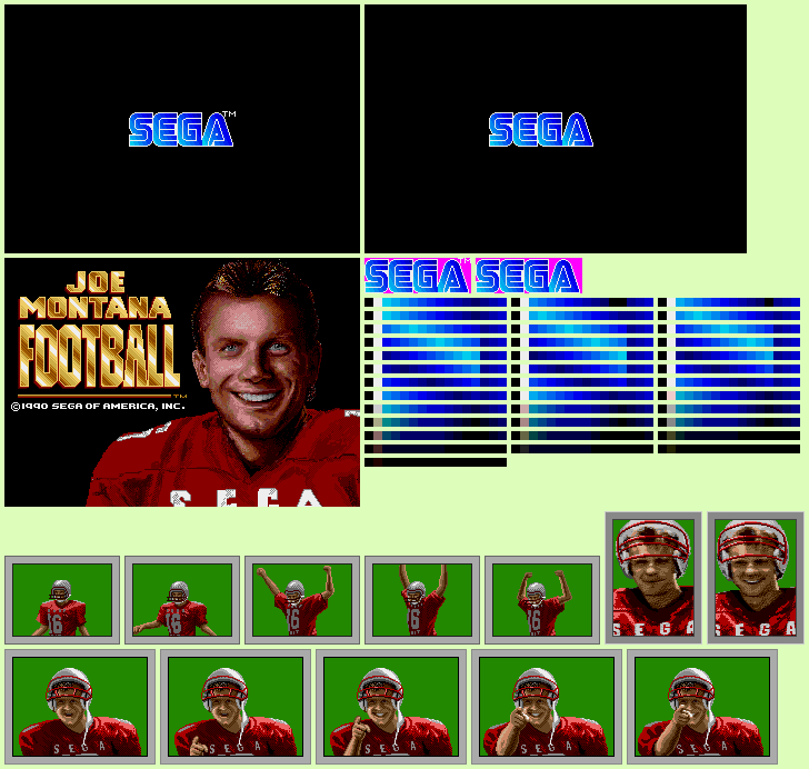 Joe Montana Football - Title Screen & Sega Logo