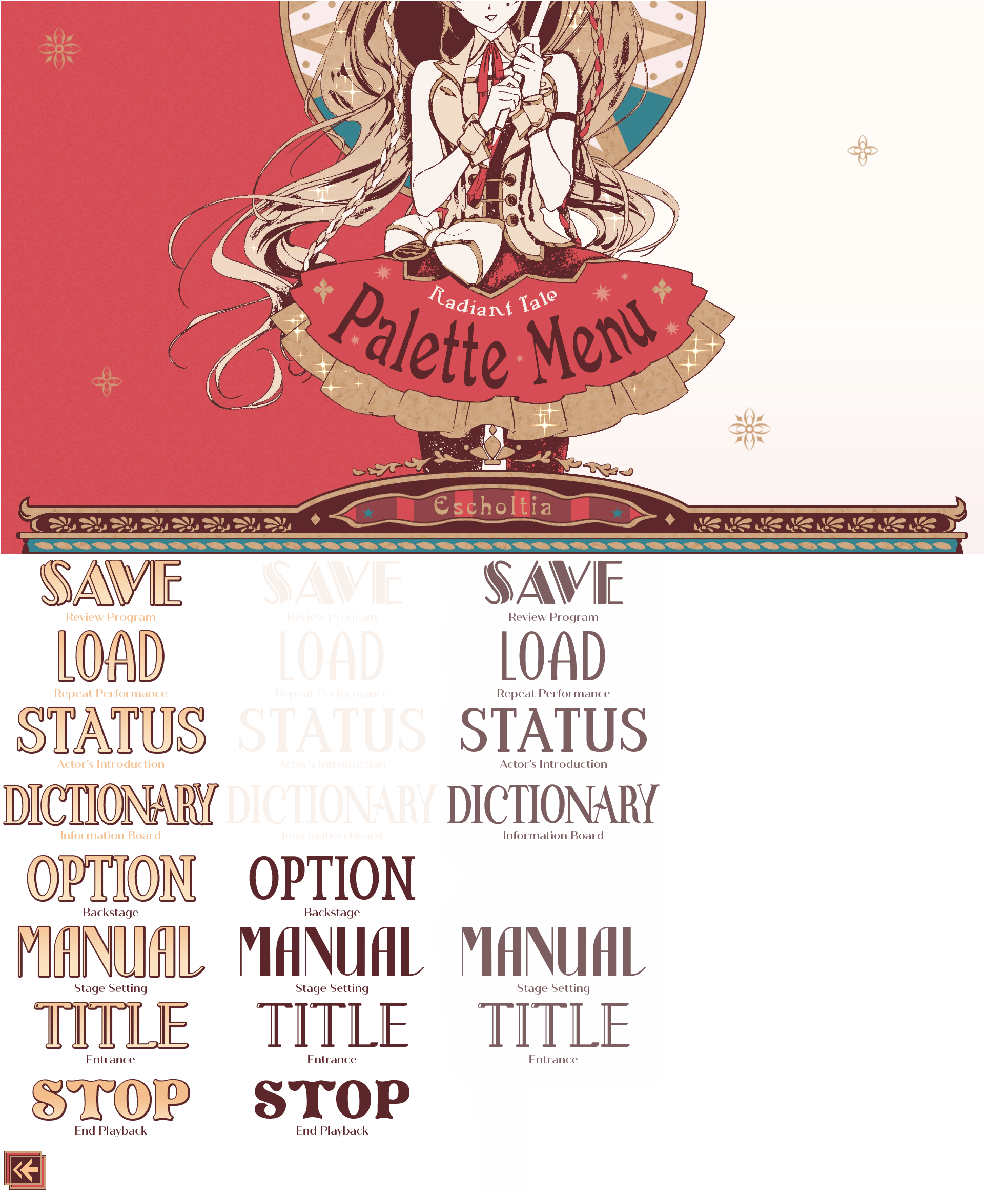 Radiant Tale - Palette Menu