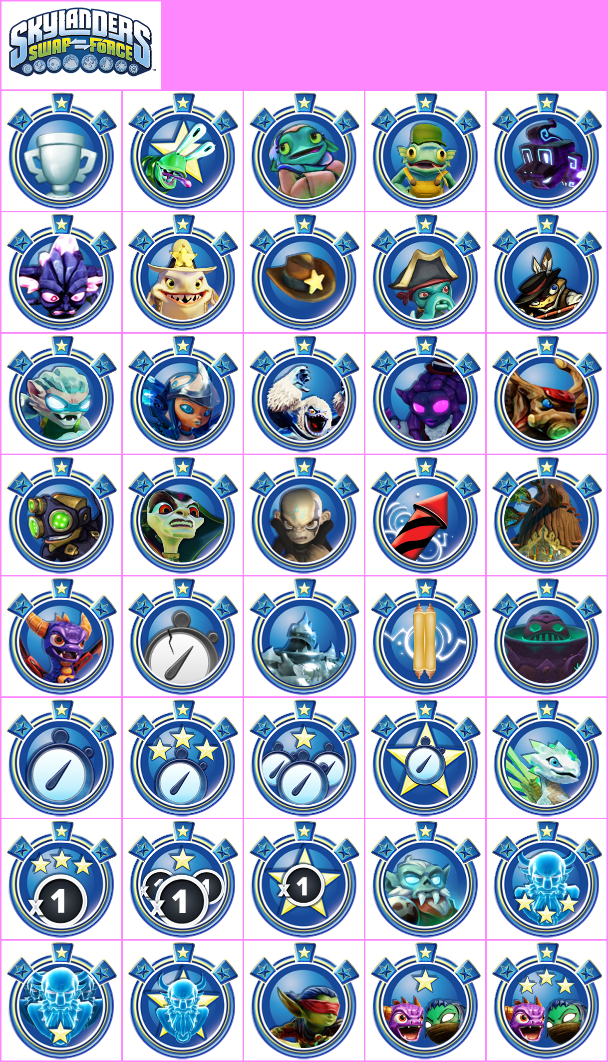 Skylanders: Swap Force - Trophy Banner & Icons