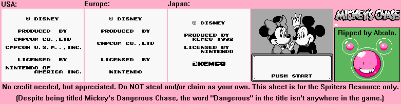 Mickey's Dangerous Chase - Startup Screen & Title Screen