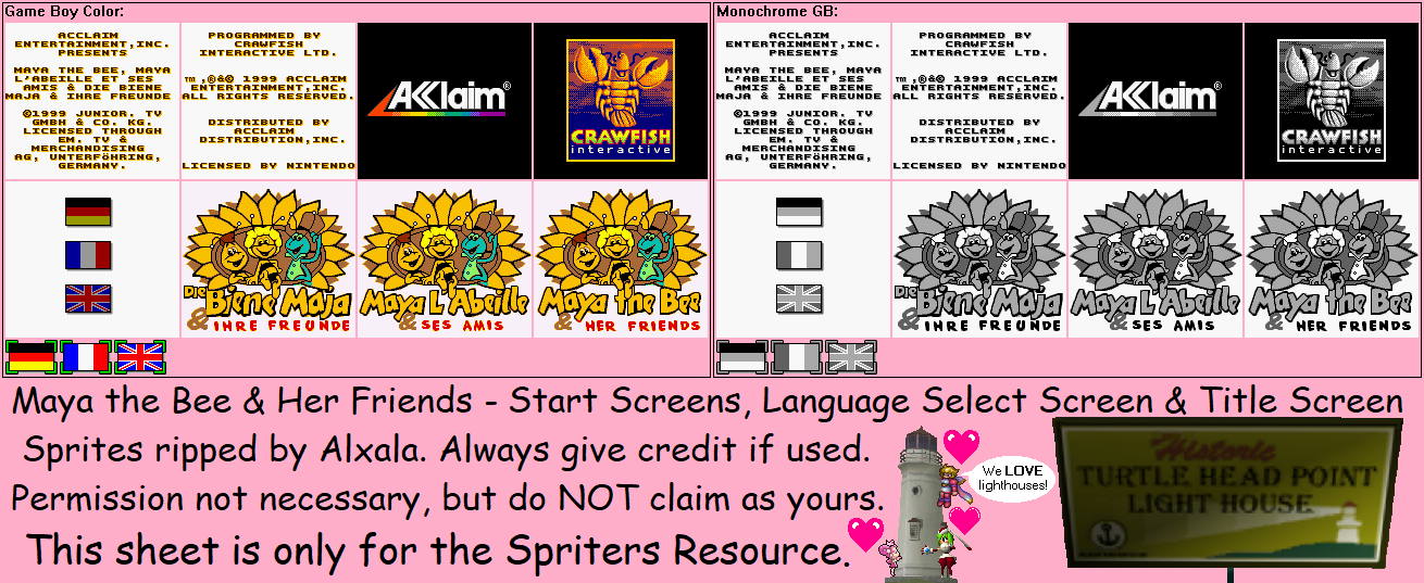 Start Screens, Language Select Screen & Title Screen