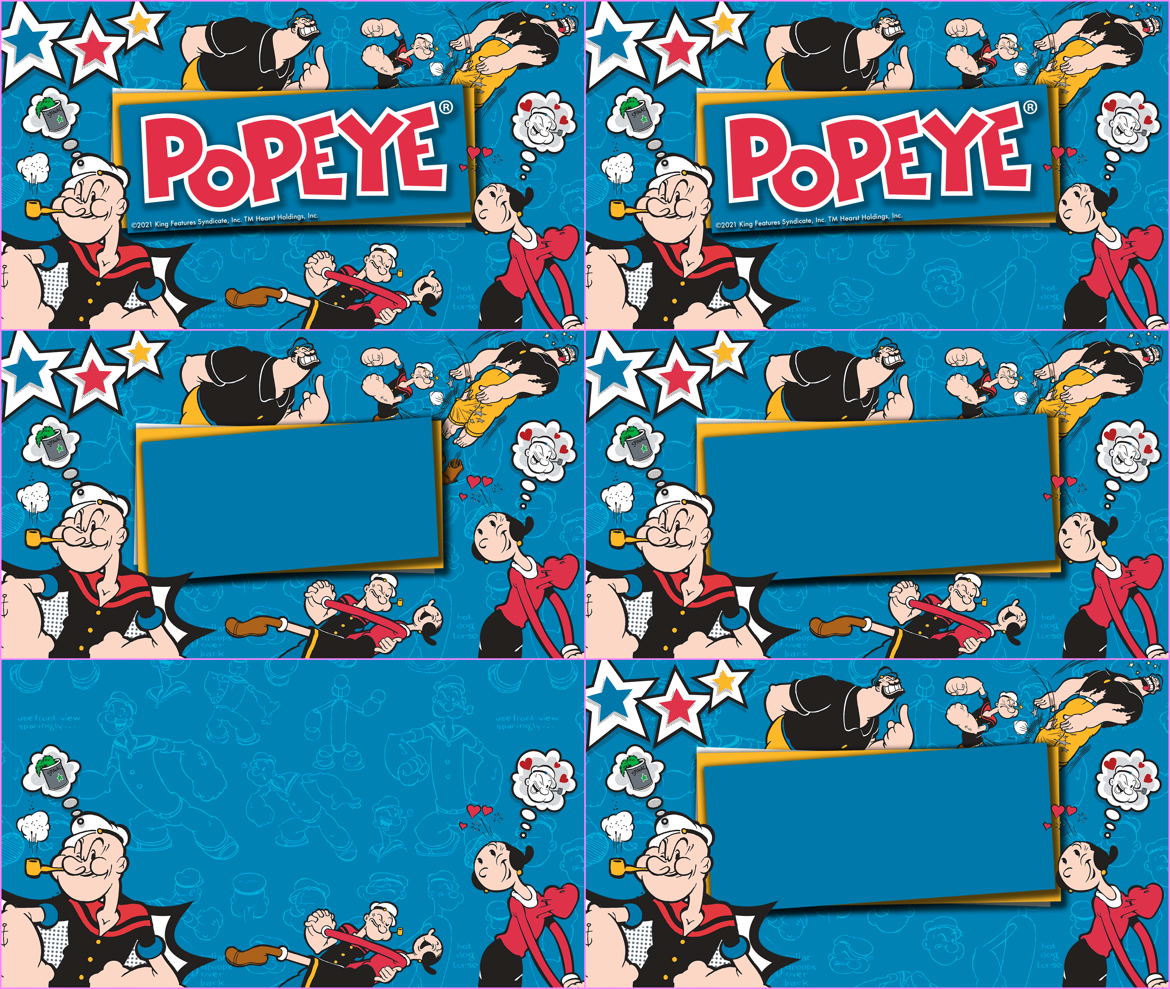 Popeye - Menu Screens