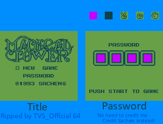 Title and Password Screen