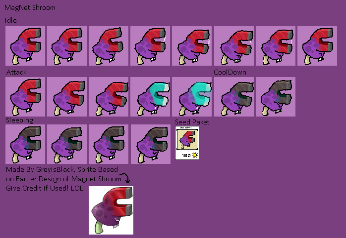 Plants VS. Zombies Customs - Magnet-shroom (Earlier Design, PvZ1 Prototype-Style)