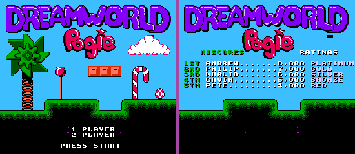 Dreamworld Pogie (Prototype) - Title Screen & High Scores