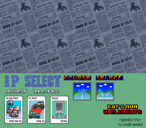 Kat's Run: All Japan K-Car Championship (JPN) - Miscellaneous UI Elements