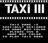 Taxi 3 (FRA) - Game Boy Error Message