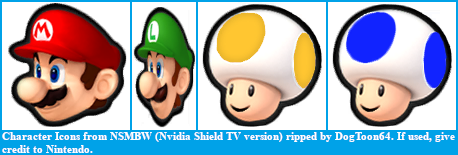 New Super Mario Bros. Wii - Character Icons