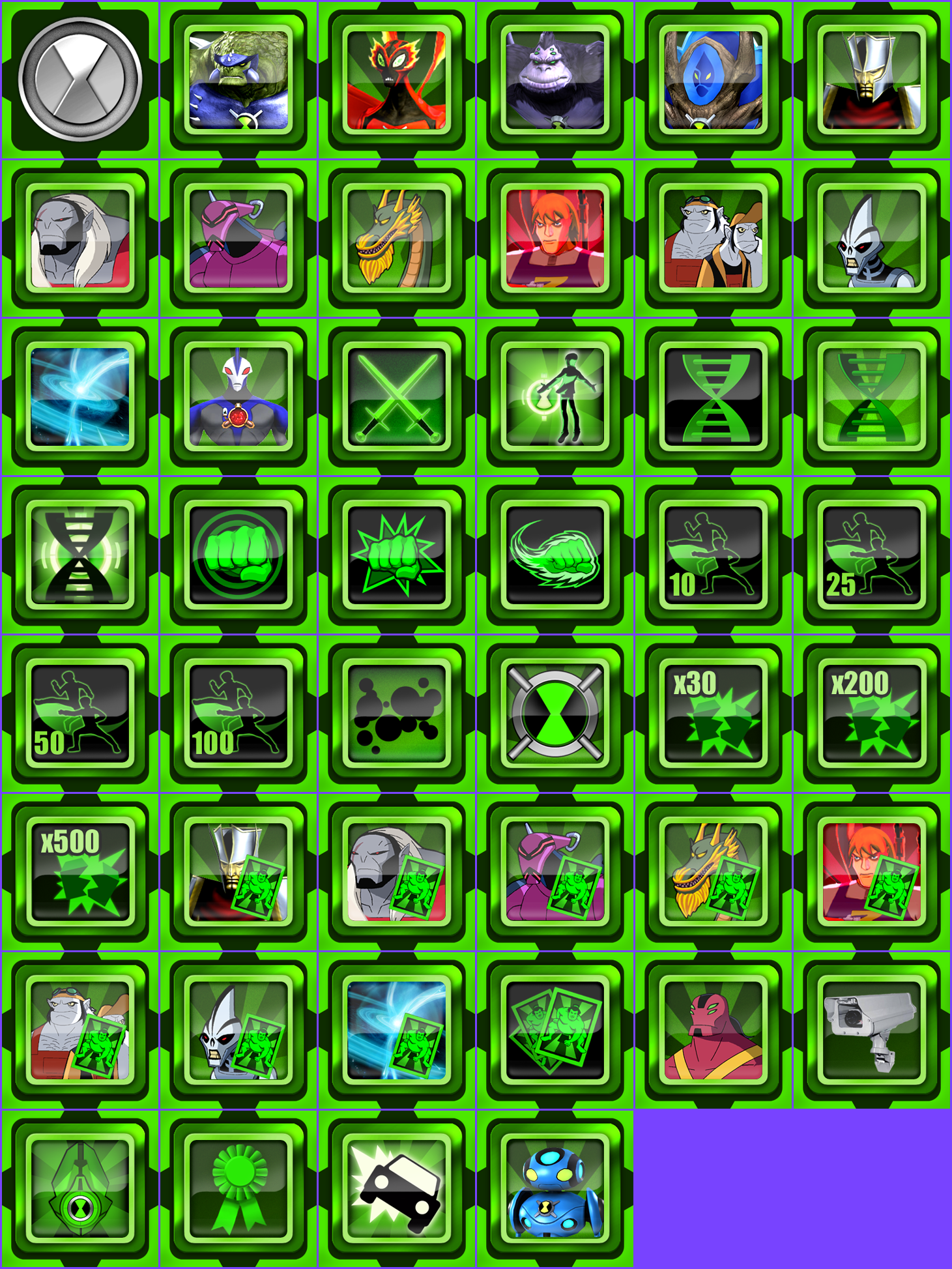 Ben 10: Ultimate Alien - Cosmic Destruction - Trophy Icons