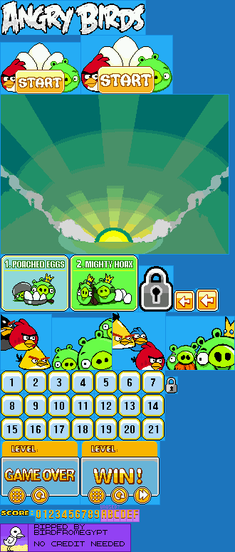 Angry Birds (Bootleg) - Menus & UI