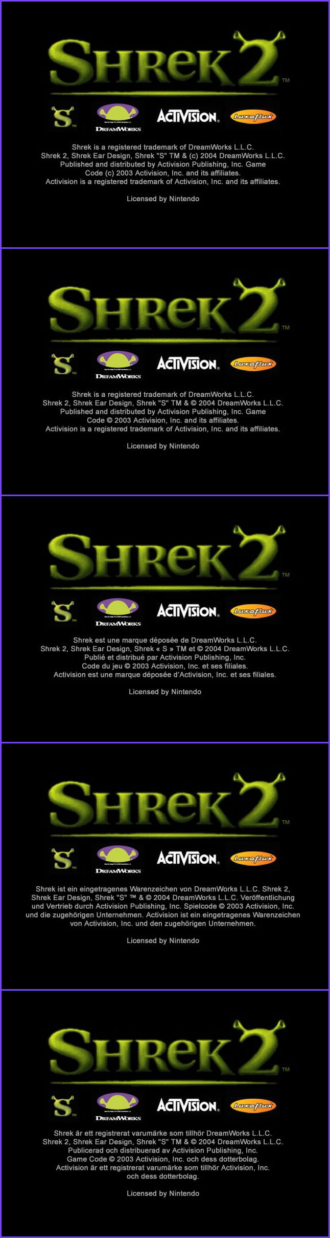 Shrek 2 - Copyright Screen