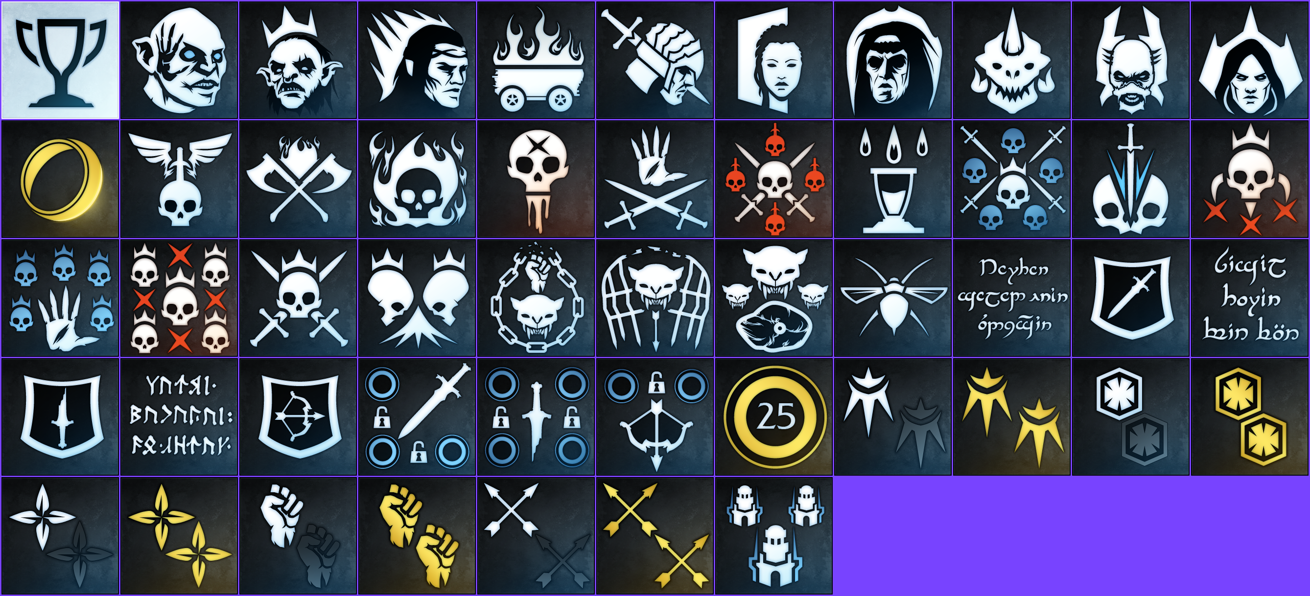 Middle-earth: Shadow of Mordor - Trophy Icons