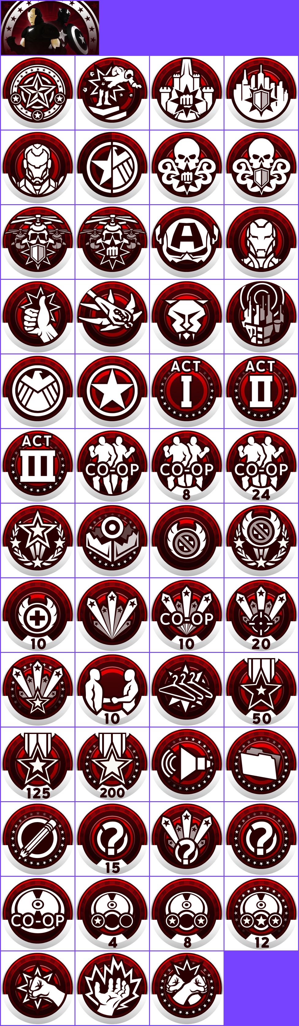 Marvel: Ultimate Alliance 2 - Trophy Banner & Icons