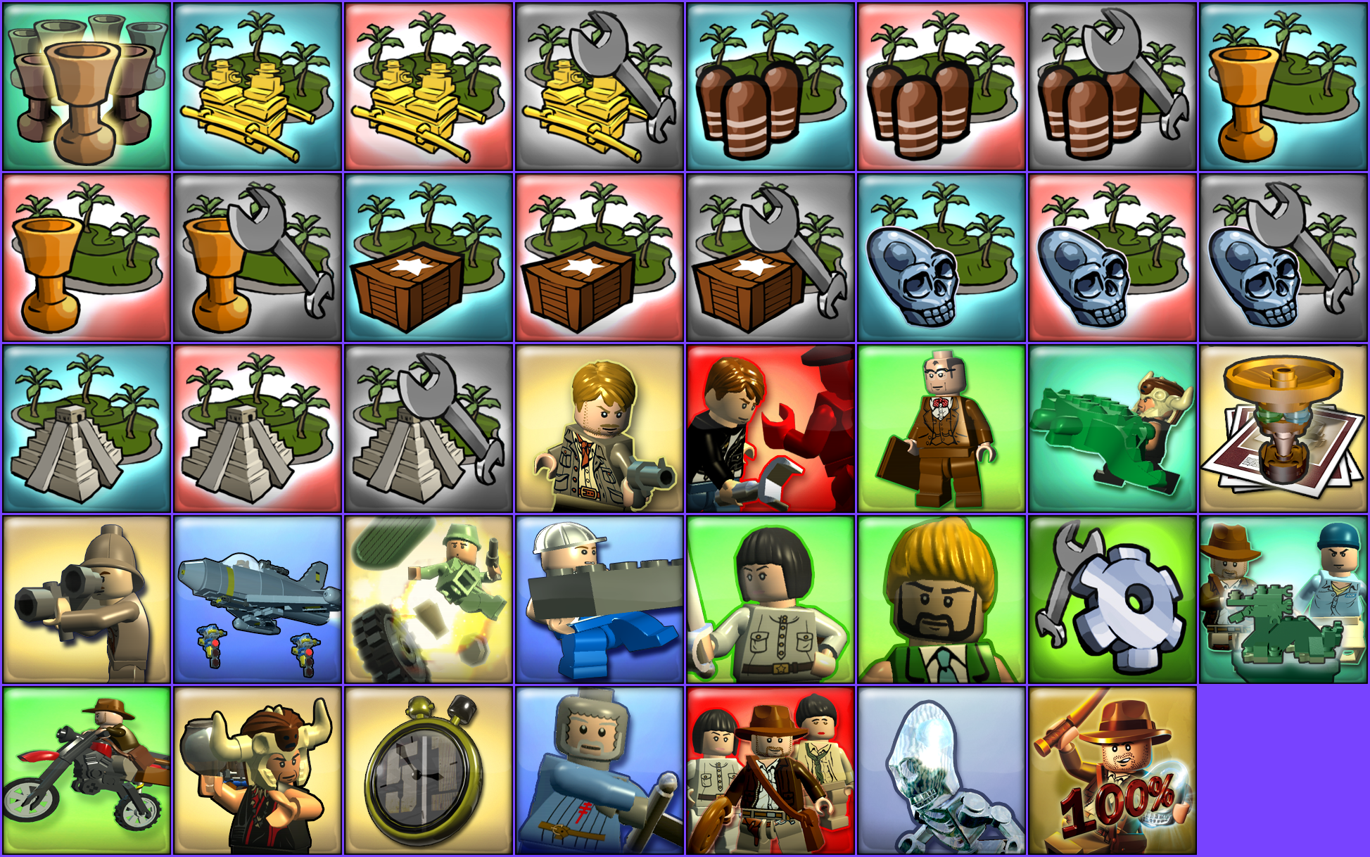 LEGO Indiana Jones 2: The Adventure Continues - Trophy Icons