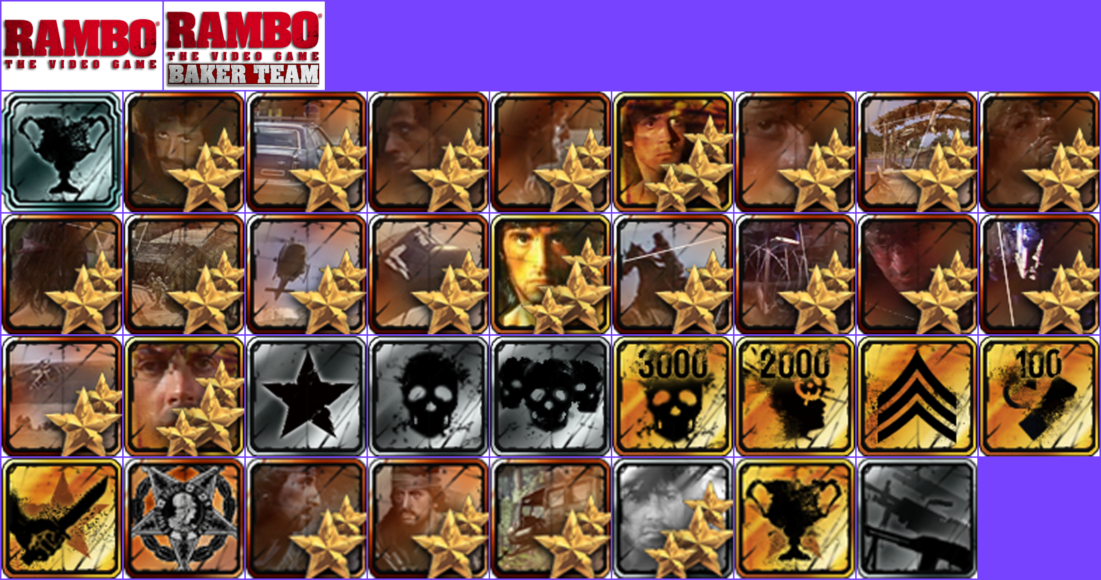 Rambo: The Video Game - Trophy Banner & Icons