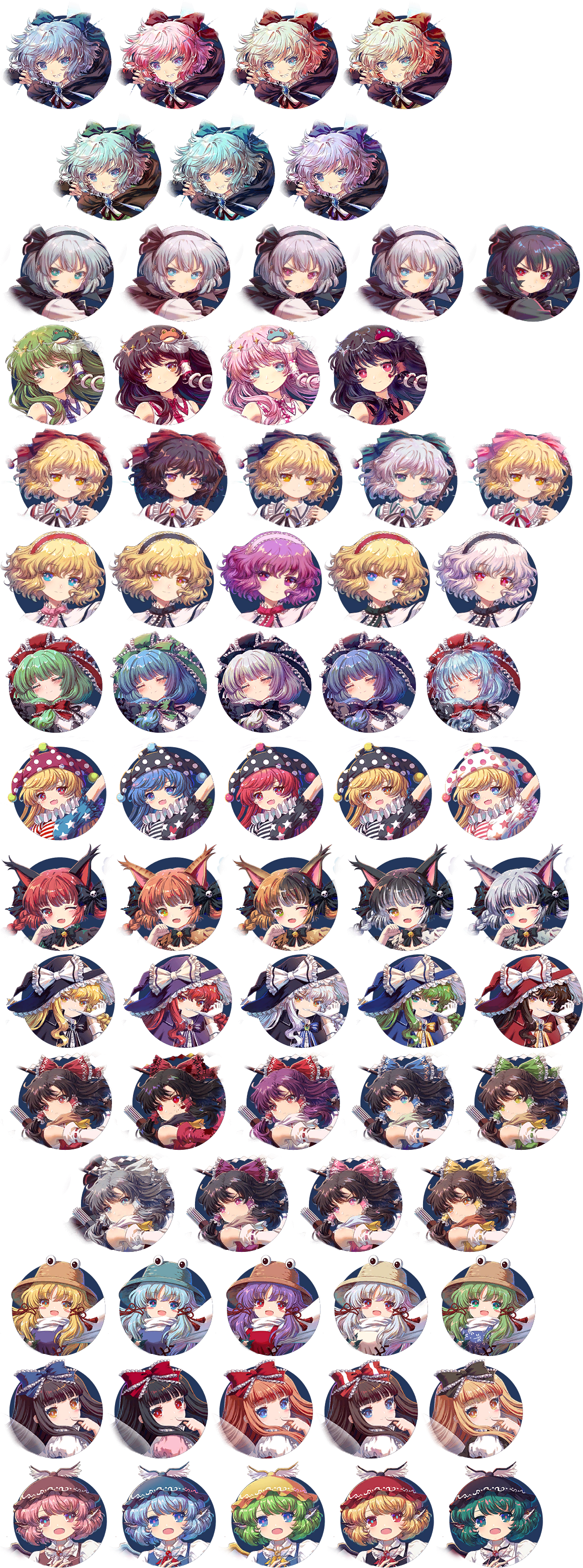 Touhou Blooming Chaos 2 - Character Icons - Default