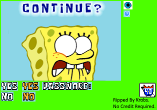 SpongeBob SquarePants: Revenge of the Flying Dutchman - Continue Screen