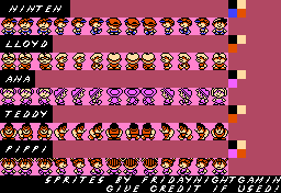 EarthBound Beginnings Customs - Playable Characters (NES-Style)