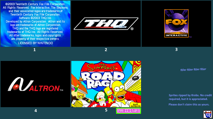 The Simpsons: Road Rage - Introduction & Title Screen