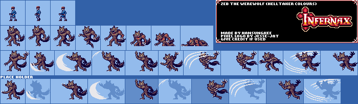 Zeb the Werewolf (Helltaker Colors)