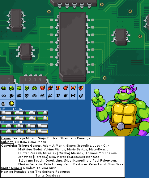 Teenage Mutant Ninja Turtles: Shredder's Revenge - Custom Game Menu