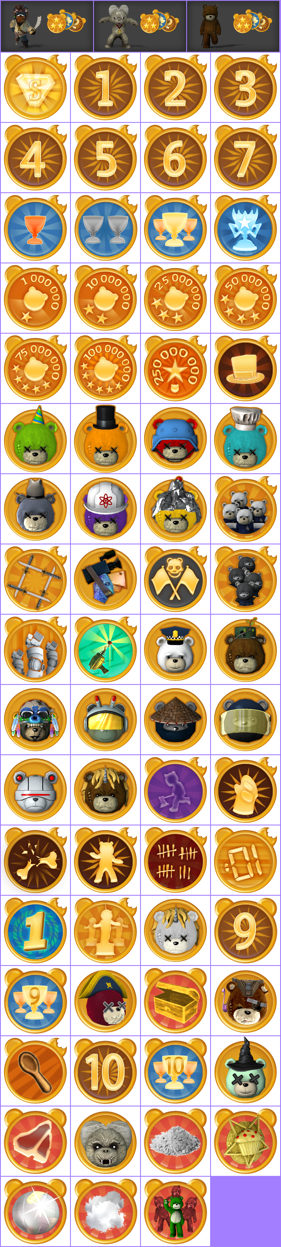 Naughty Bear - Trophy Banner & Icons