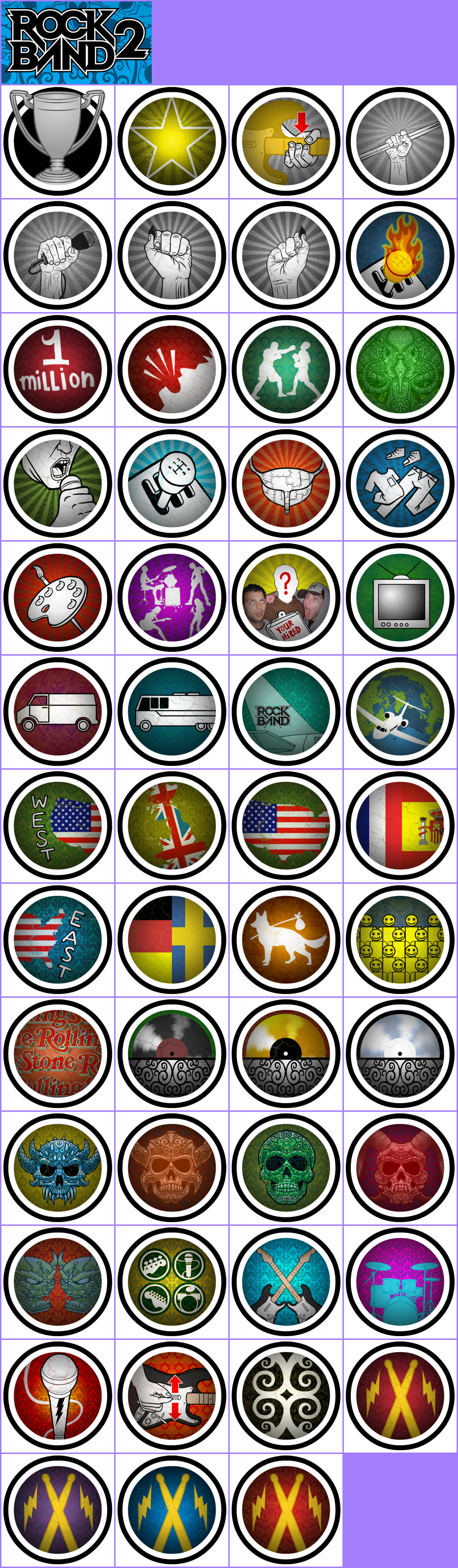 Rock Band 2 - Trophy Banner & Icons