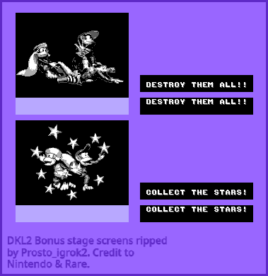 Donkey Kong Land 2 - Bonus Game Screens