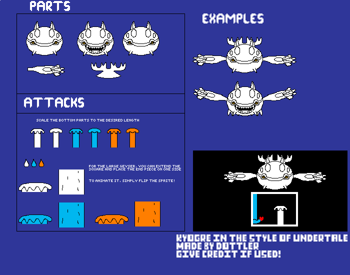 Pokémon Customs - #382 Kyogre (Undertale Battle-Style)