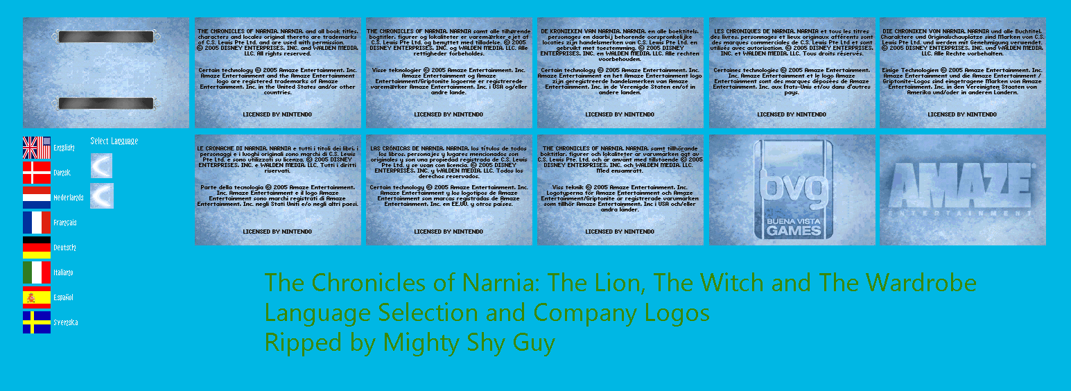 Company Logos and Language Selection