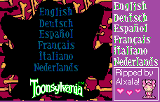 Toonsylvania - Language Select Screen