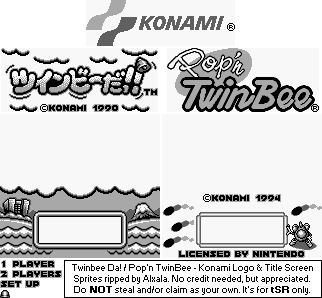 TwinBee Da! / Pop'n TwinBee - Konami Logo & Title Screen