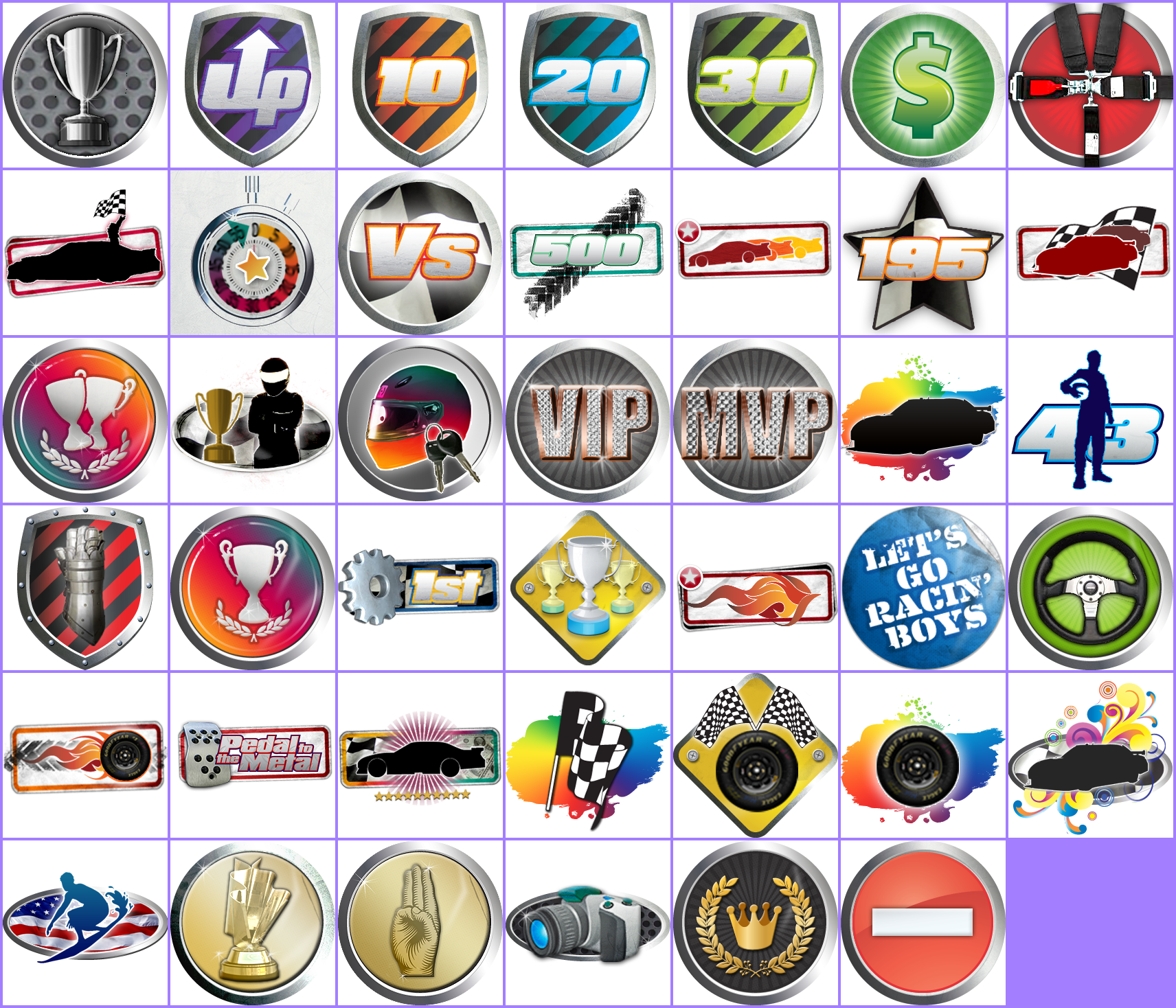 NASCAR 2011: The Game - Trophy Icons