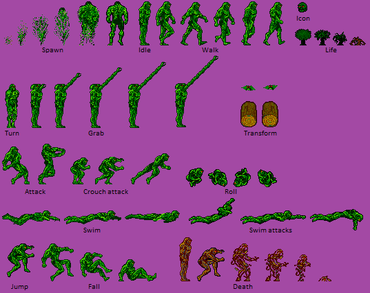 The Spriters Resource - Full Sheet View - Swamp Thing (Prototype ...