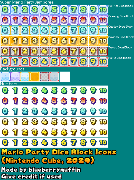 Mario Party Dice Block Icons (Nintendo Cube)