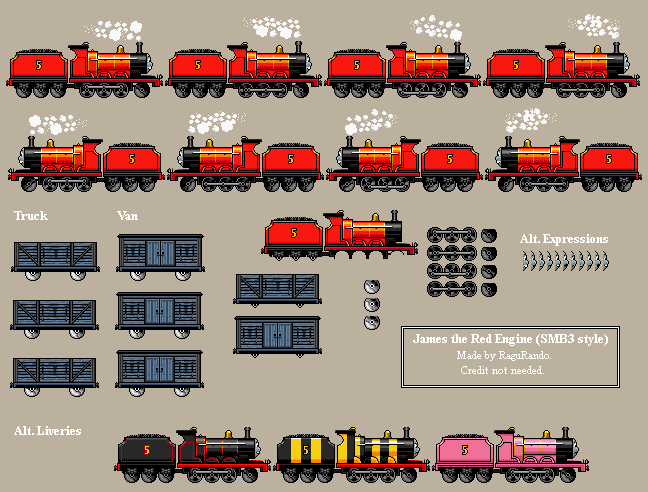 Thomas The Tank Engine Customs - James (Super Mario Bros. 3 SNES-Style)