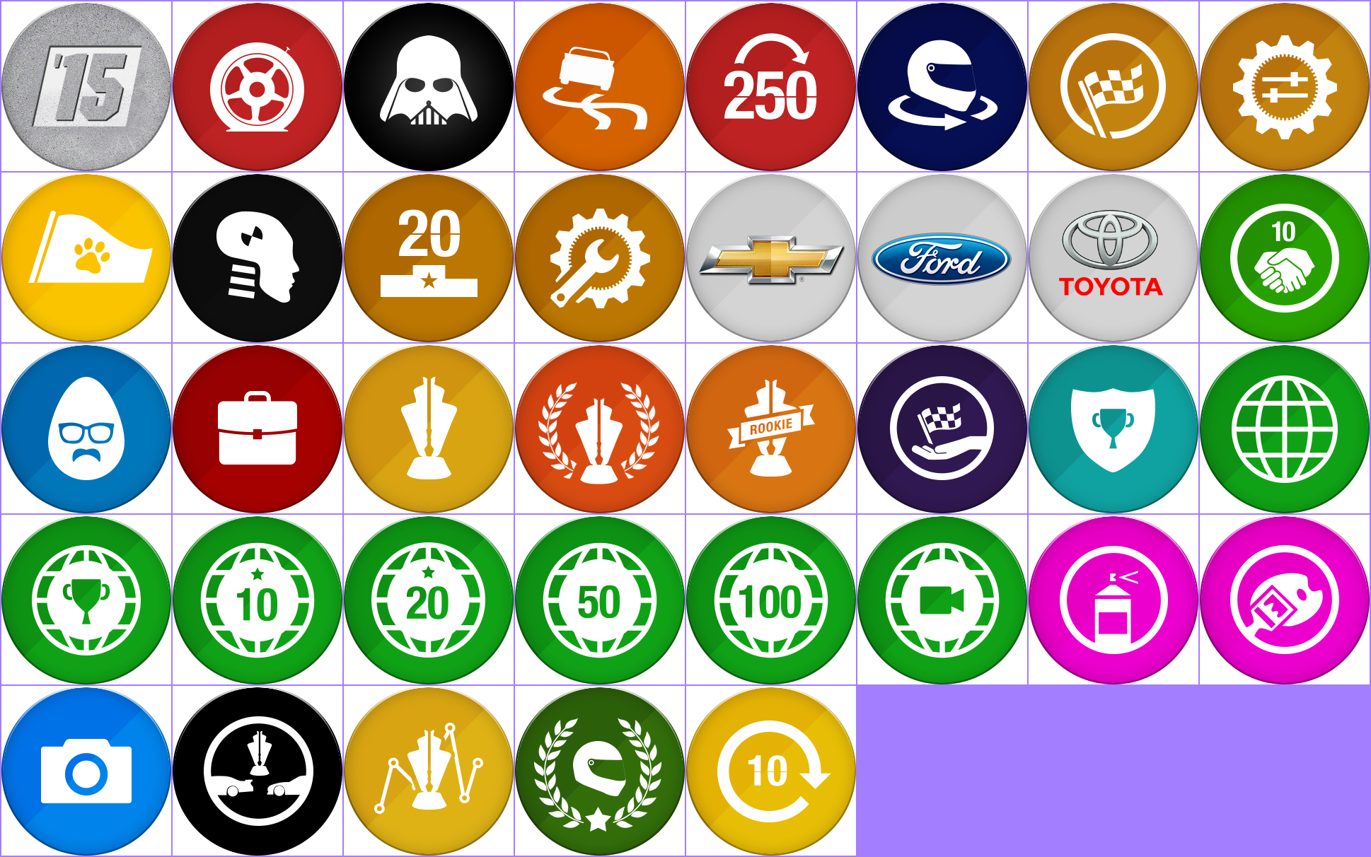 NASCAR '15 - Trophy Icons