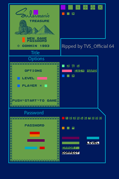 Title, Options, and Password Screens